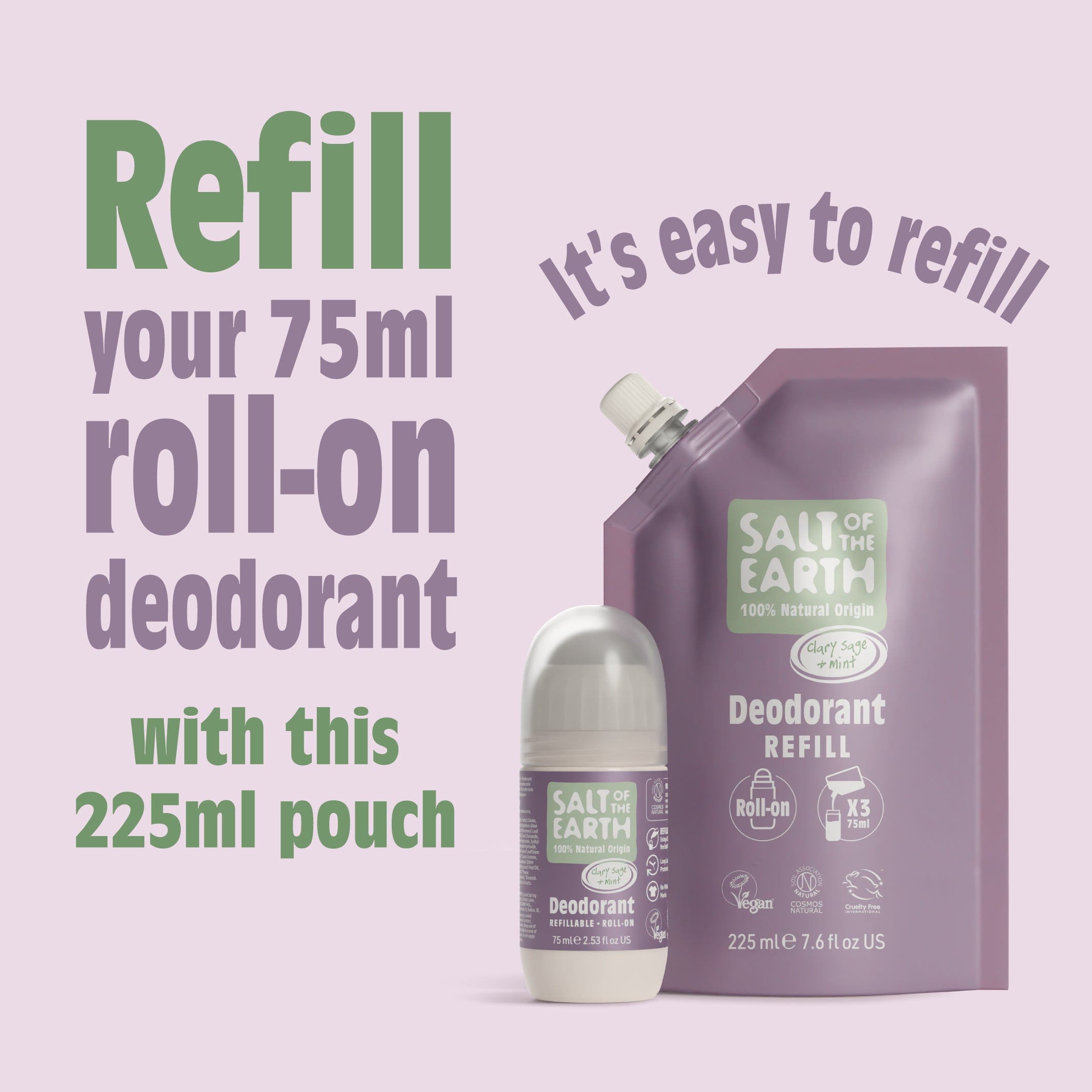 Clary Sage & Mint Roll-On Navulzakje 225ML