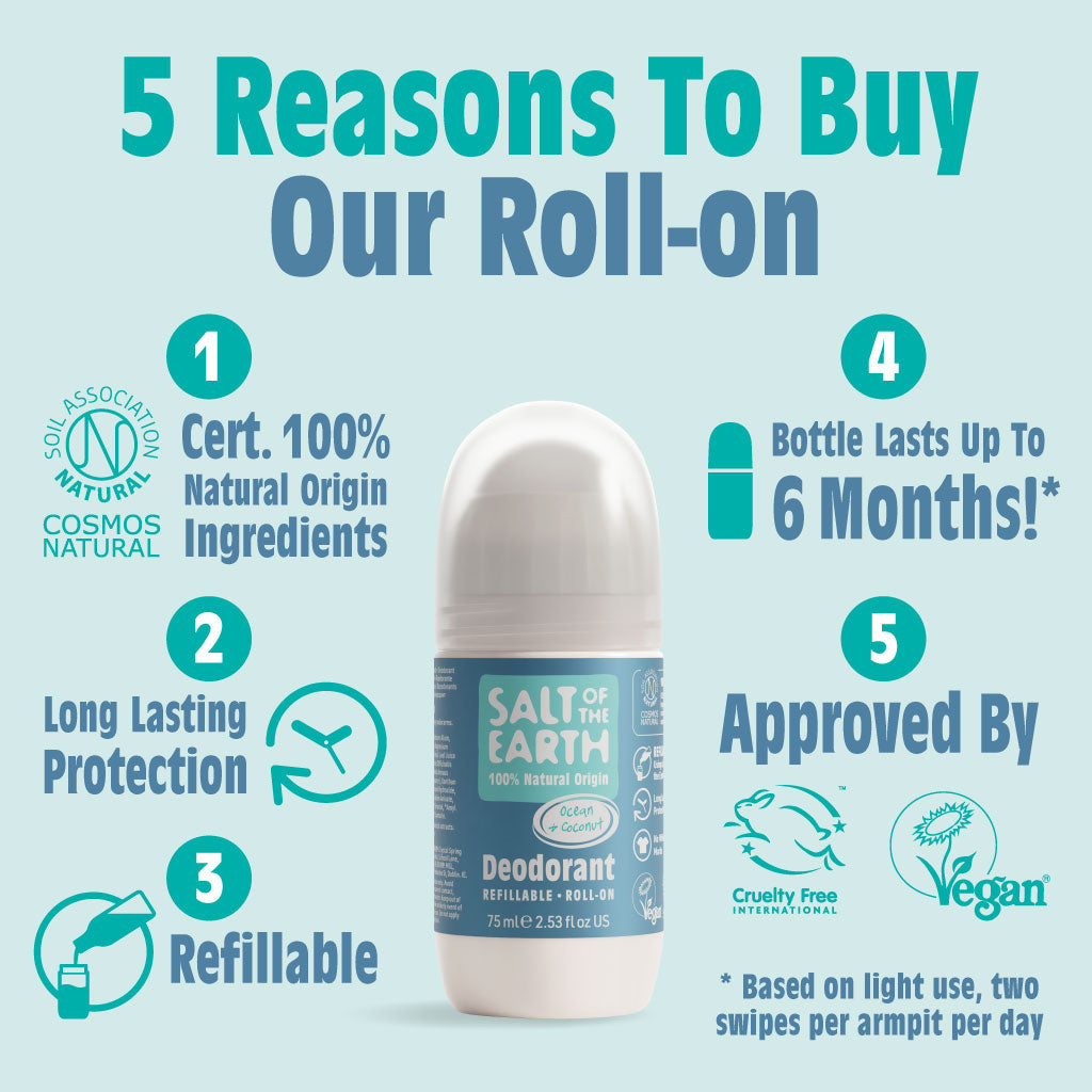 Ocean & Coconut natuurlijke hervulbare roll-on deodorant