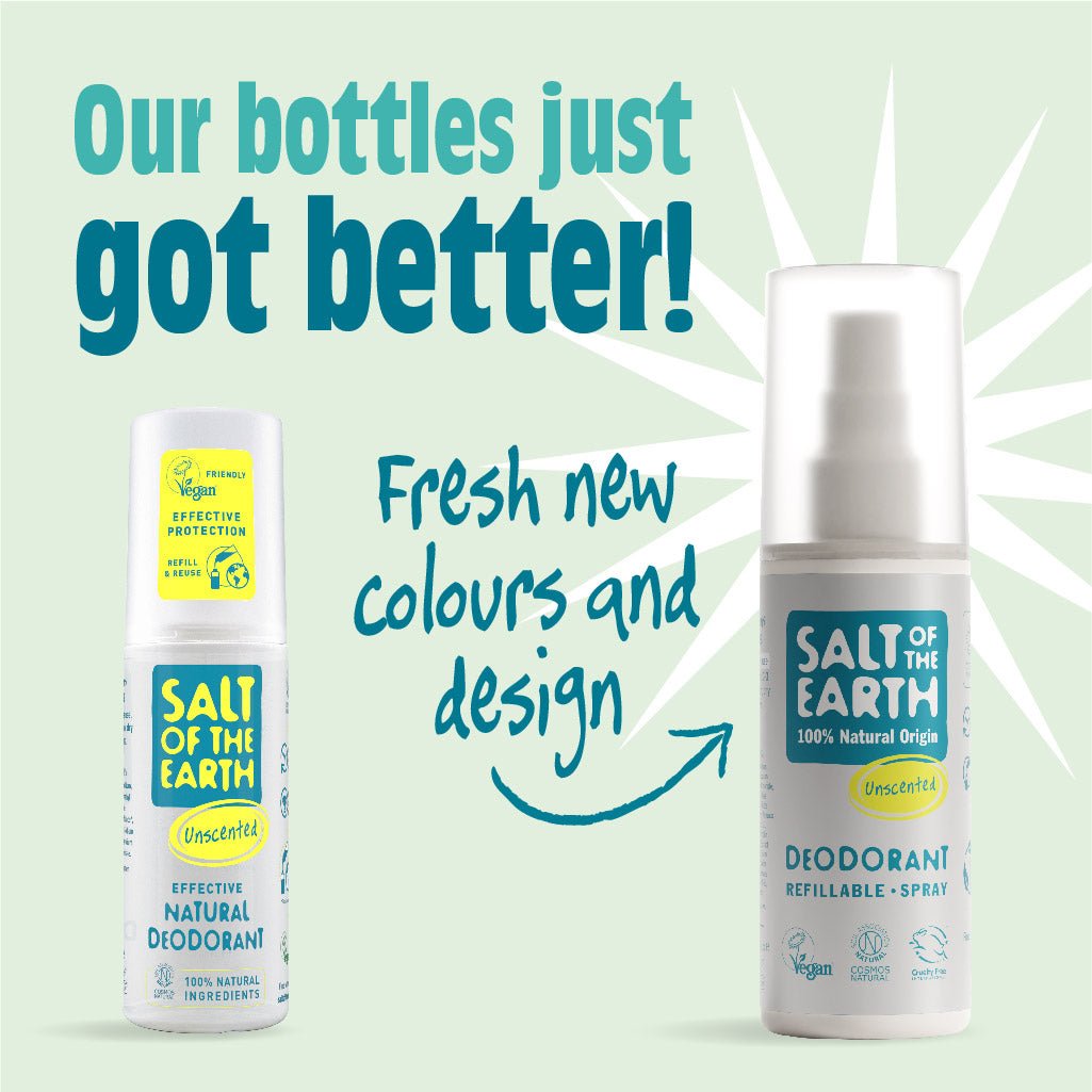 Introducing Our New and Improved Unscented Deodorant Spray Bottle - Salt of the Earth Natural Deodorants