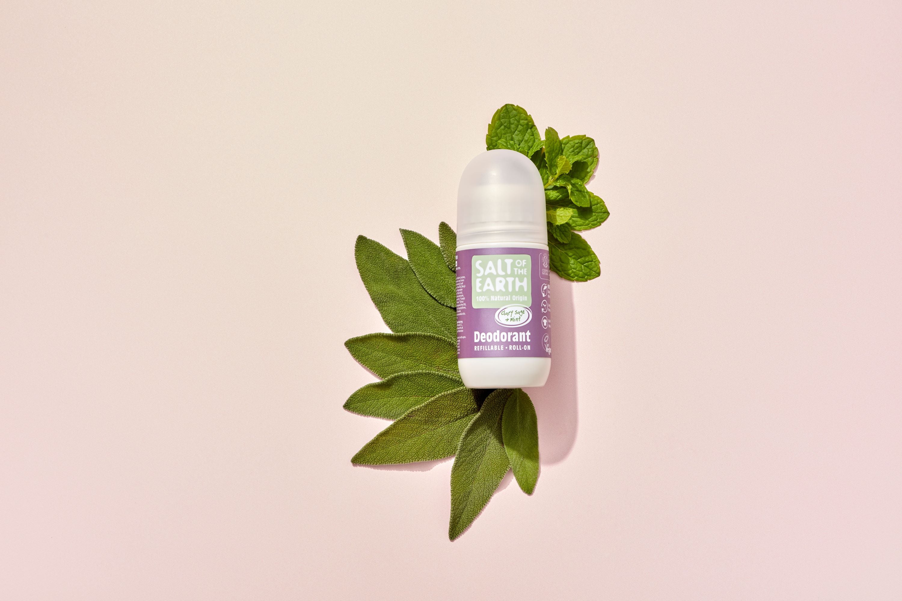 Clary Sage &amp; Mint natuurlijke navulbare roll-on deodorant