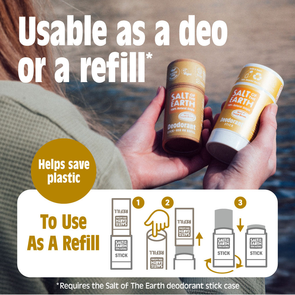 Amber &amp; Sandelhout Natuurlijke Deodorant Stick - Gebruik of navulling